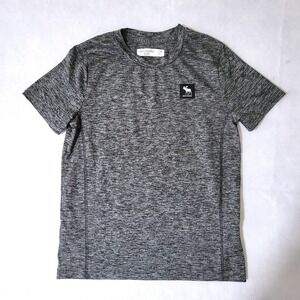 Abercrombie Kids Moose‎ T Shirt Space Dye Gray Boys 7 8 Short Sleeve Performance